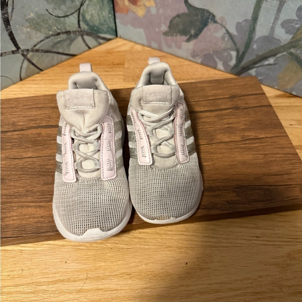 Adidas Kids Racer TR21 Slip On Sneakers Pink Gray size 9.5 toddler